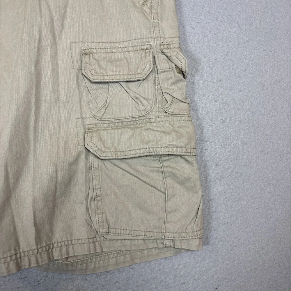 Lee Dungarees Mens Khaki Tan Ripstop Cotton Cargo Shorts Size 33